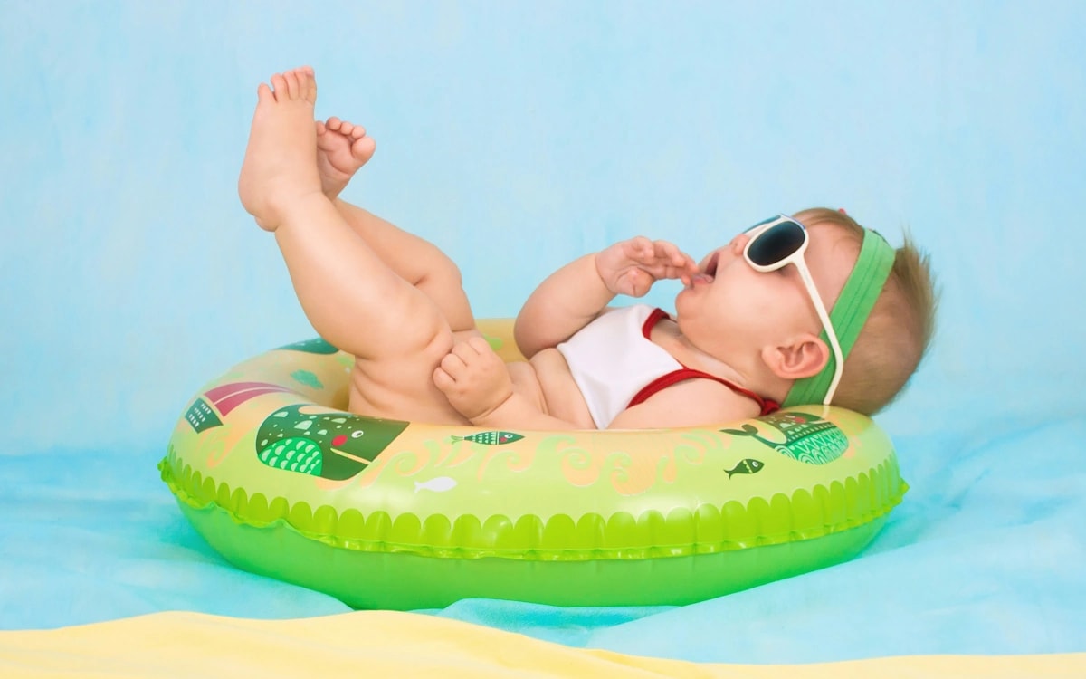 A baby crawling forwards enthusiastically